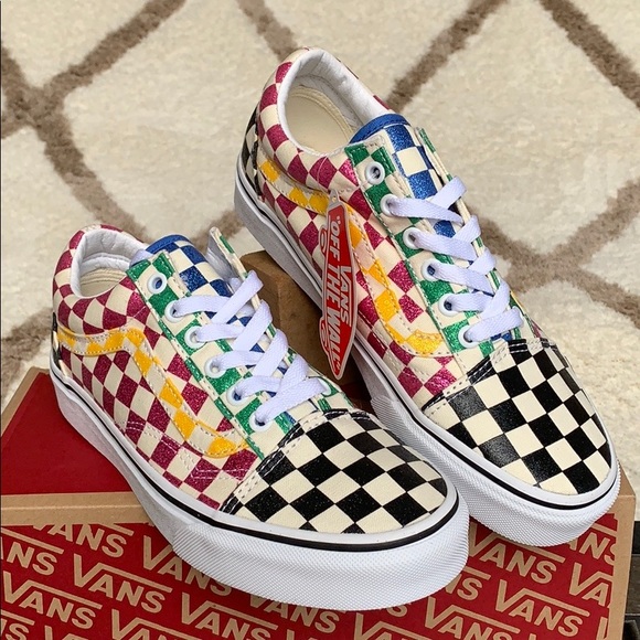 VANS OLD SKOOL GLITTER CHECK MultiTrWht WMNS - Picture 13 of 16